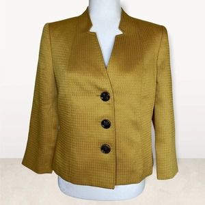 TAHARI NOTCHED COLLAR BOLD BLAZER - MUSTARD - 6
